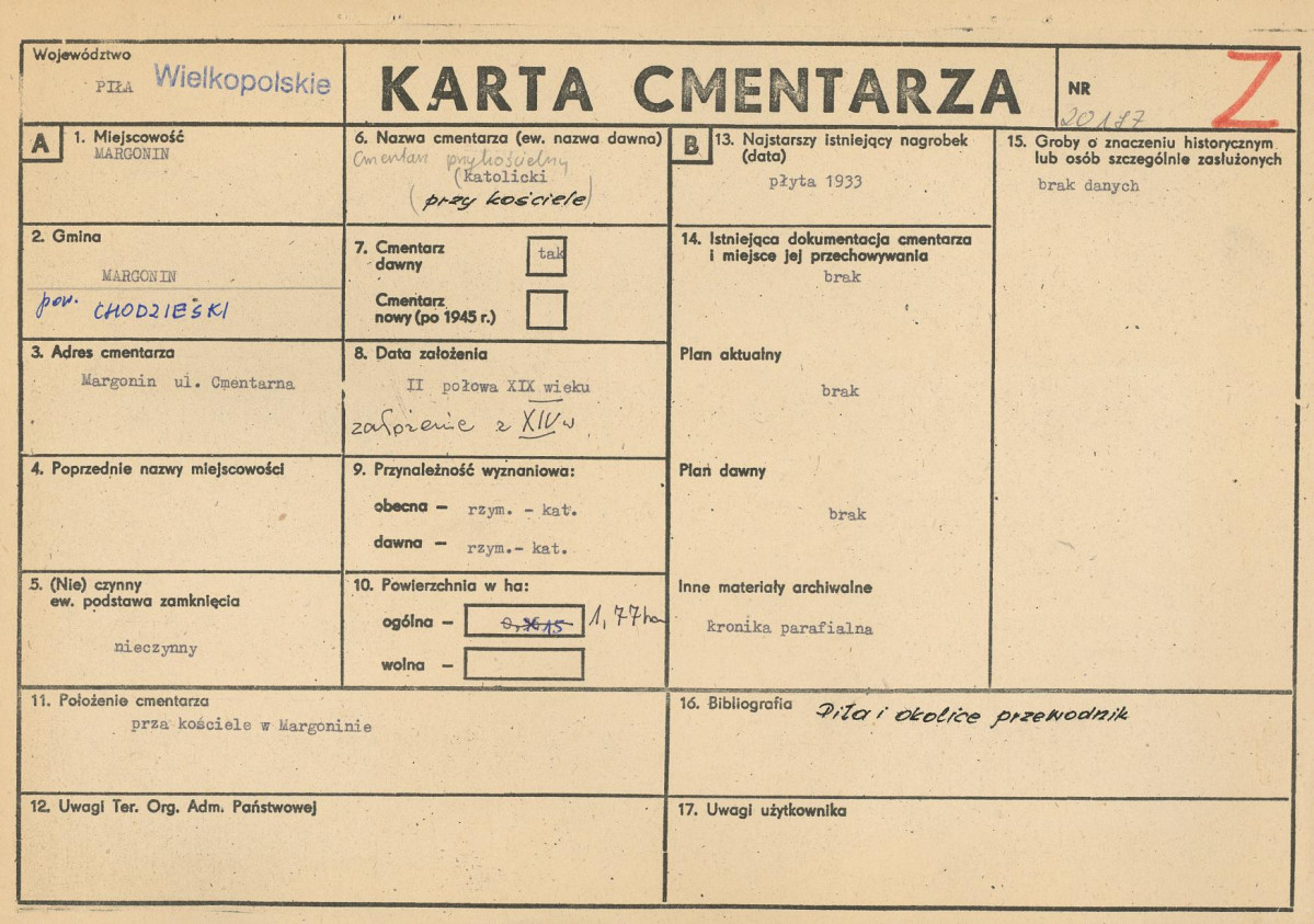 Karta cmentarza, skan nr 1