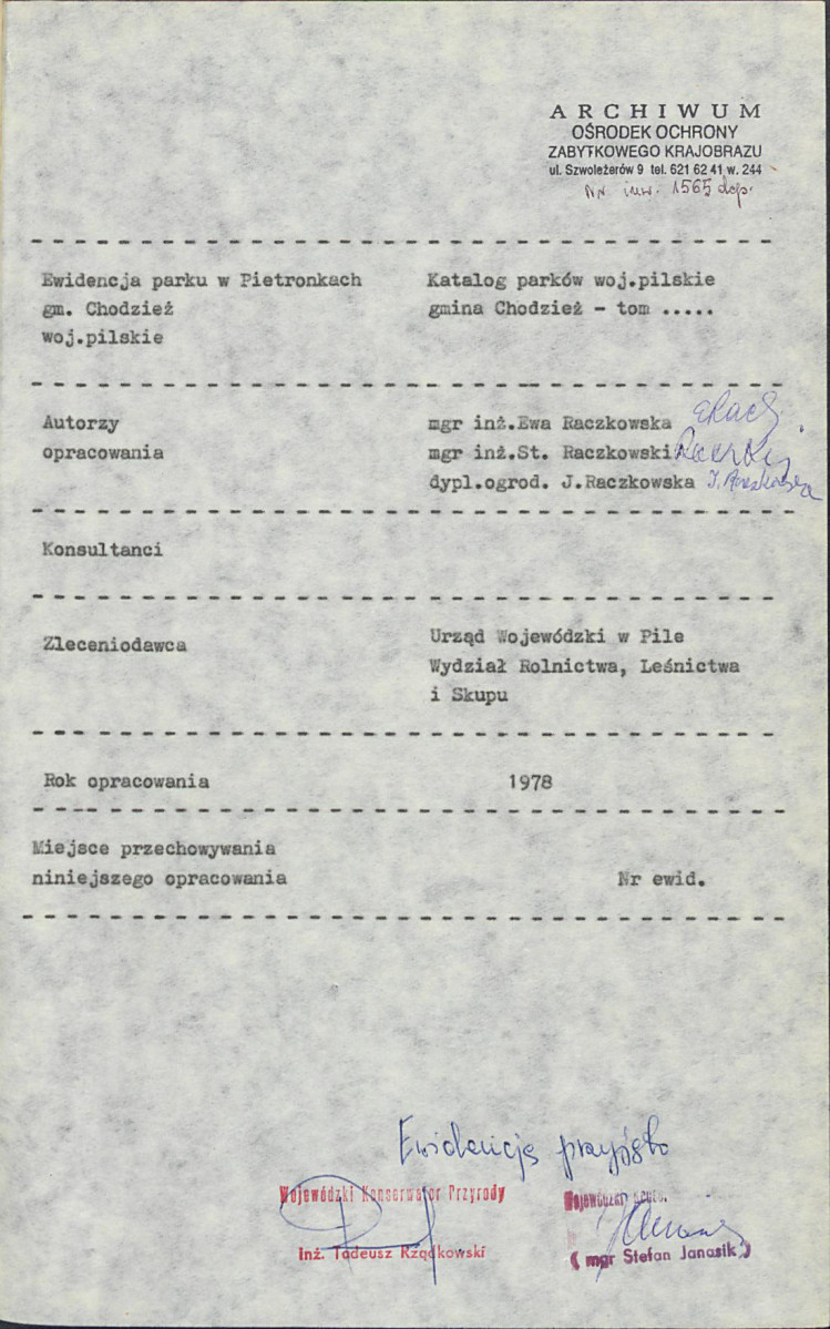 EP - Ewidencja parkowa, skan nr 5