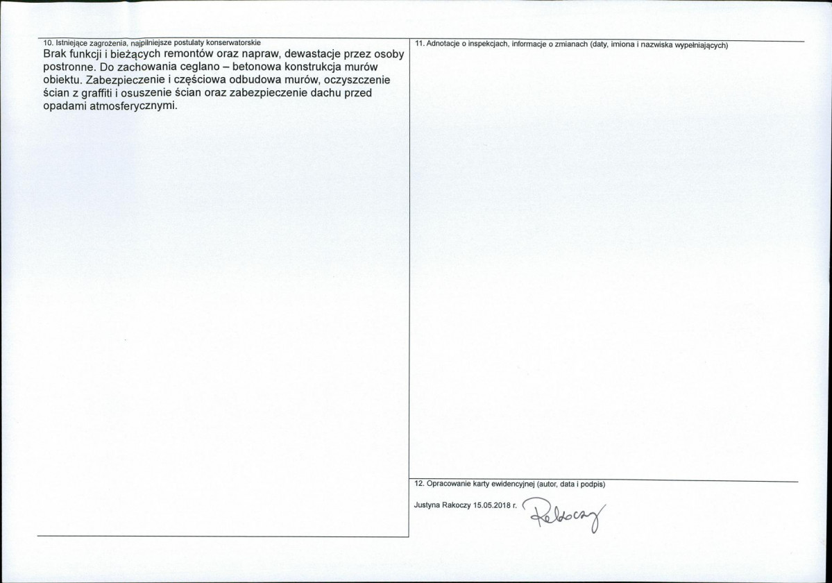 Karta obiektu niewpisanego do rejestru, skan nr 2
