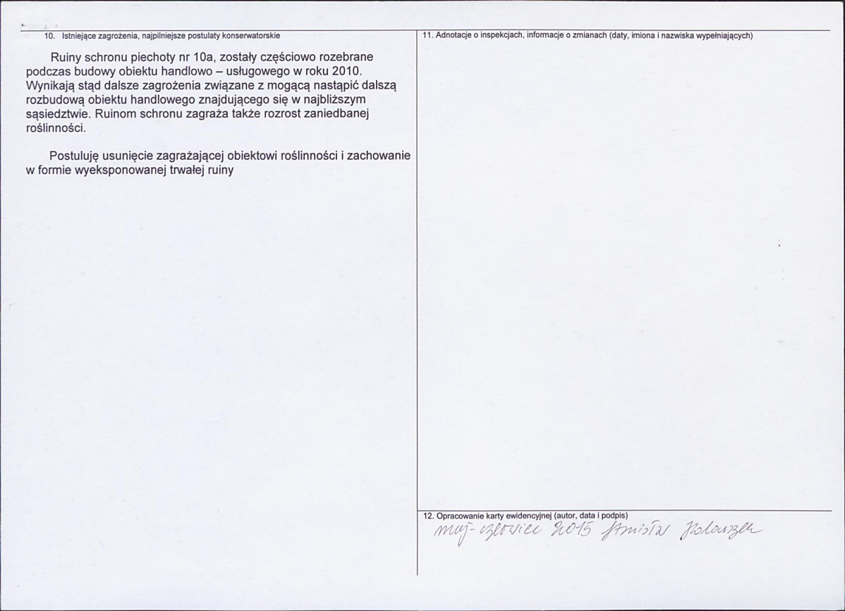 Karta obiektu niewpisanego do rejestru, skan nr 2