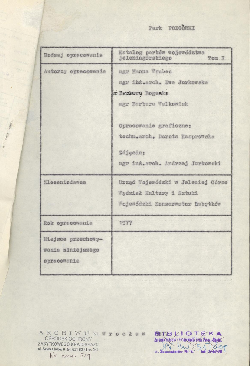 EP - Ewidencja parkowa, skan nr 4