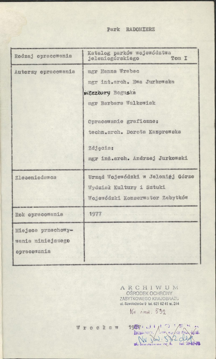 Ewidencja parkowa, skan nr 4