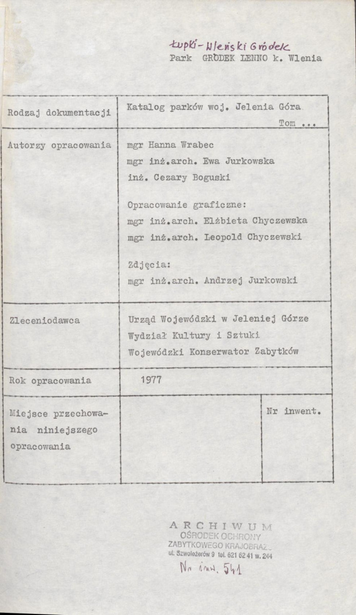 Ewidencja parkowa, skan nr 5