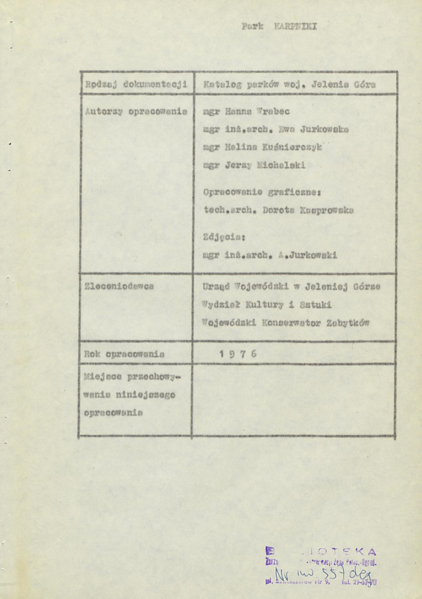 Ewidencja parkowa, skan nr 2