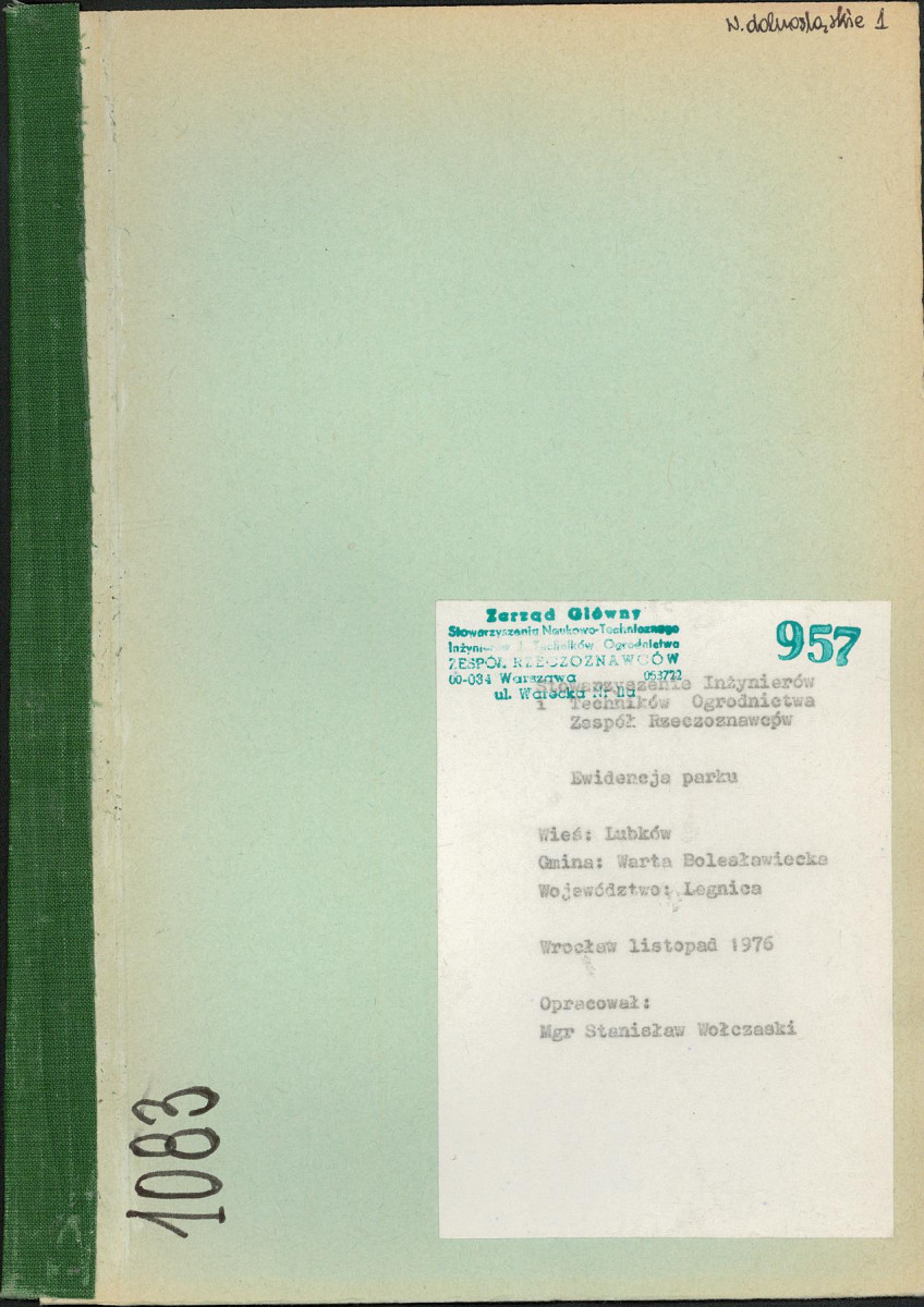 EP - Ewidencja parkowa, skan nr 1