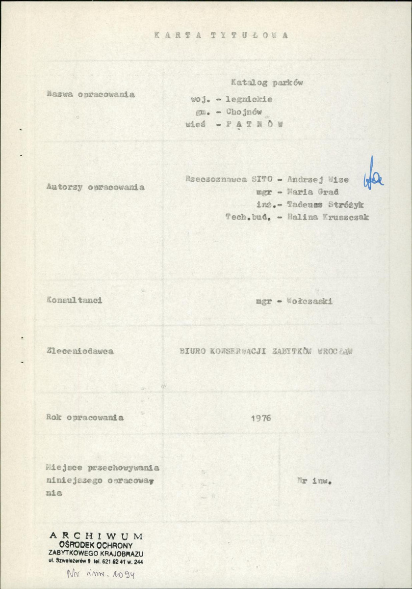 Ewidencja parkowa, skan nr 3