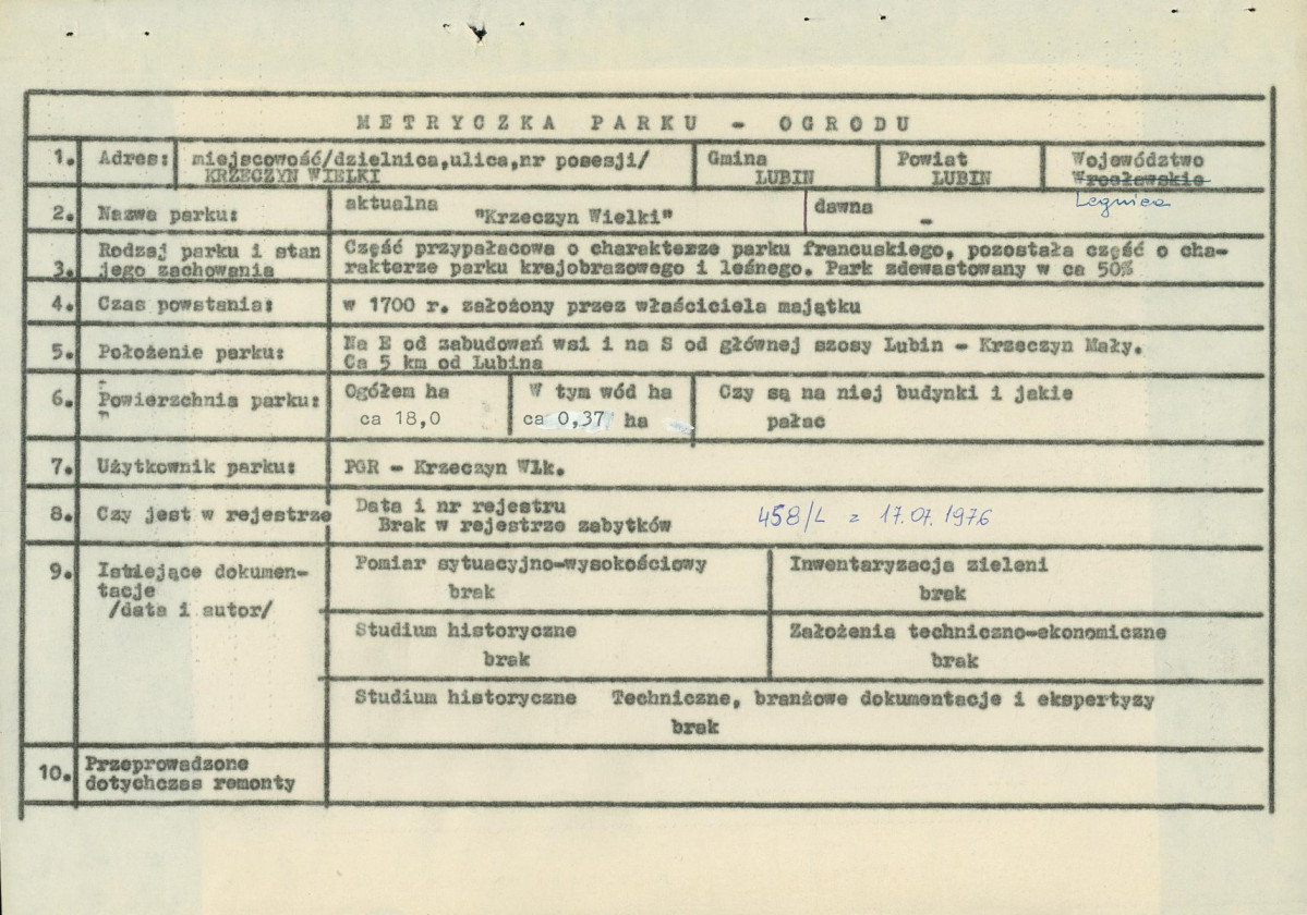 Ewidencja parkowa, skan nr 4