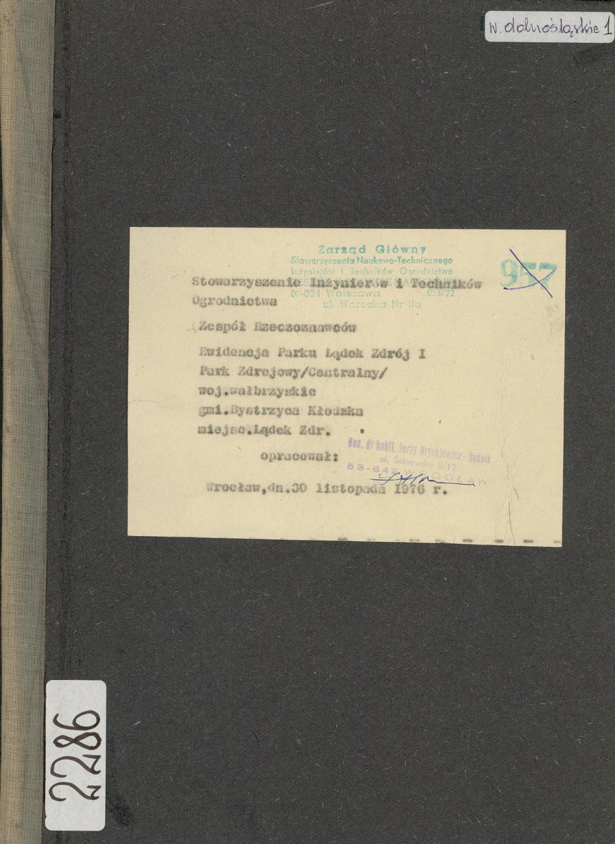 Ewidencja parkowa, skan nr 1
