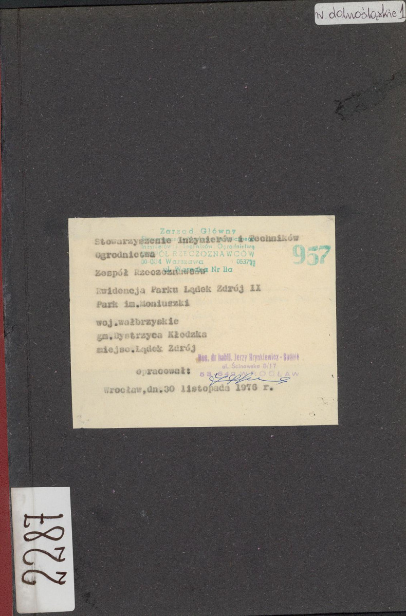 Ewidencja parkowa, skan nr 1