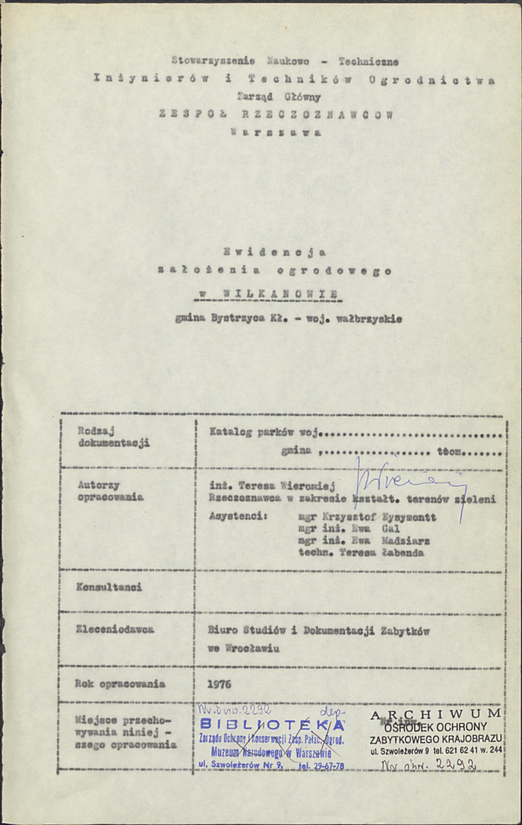 Ewidencja parkowa, skan nr 2