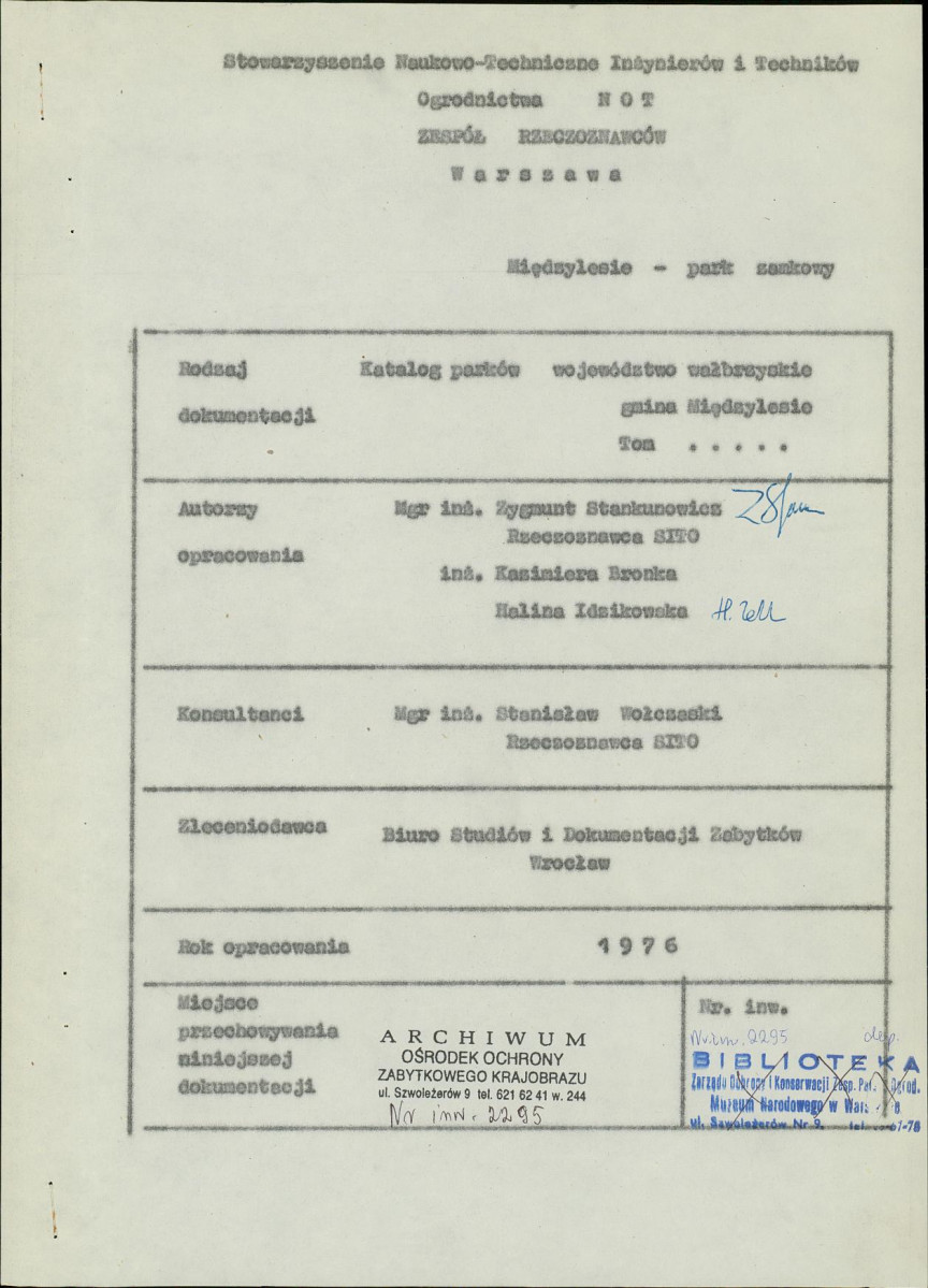 Ewidencja parkowa, skan nr 2