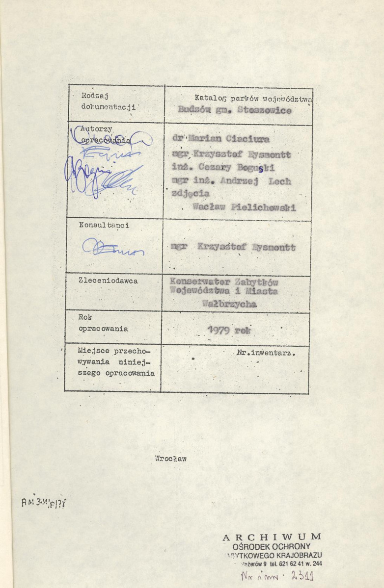 EP - Ewidencja parkowa, skan nr 4
