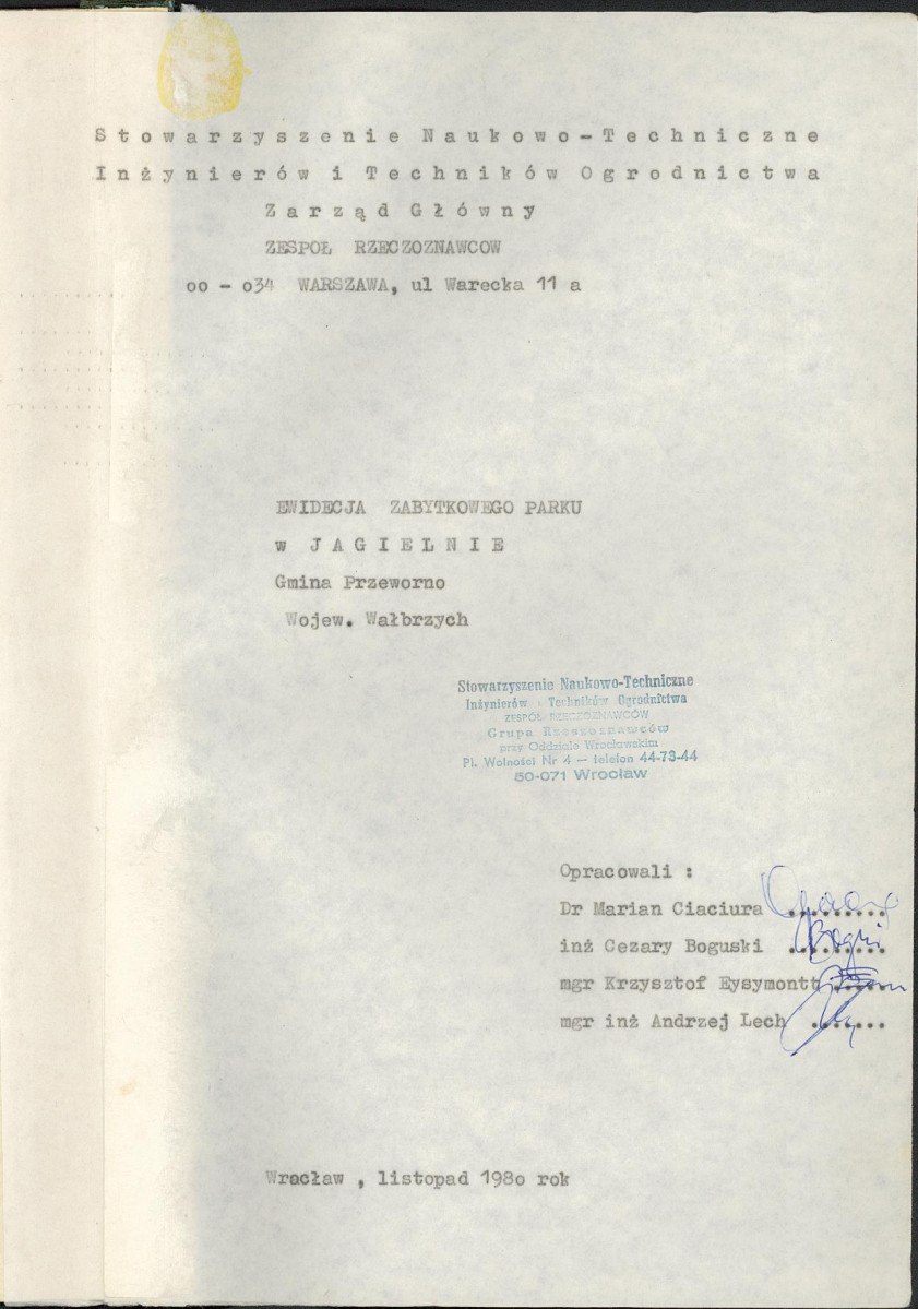 Ewidencja parkowa, skan nr 2