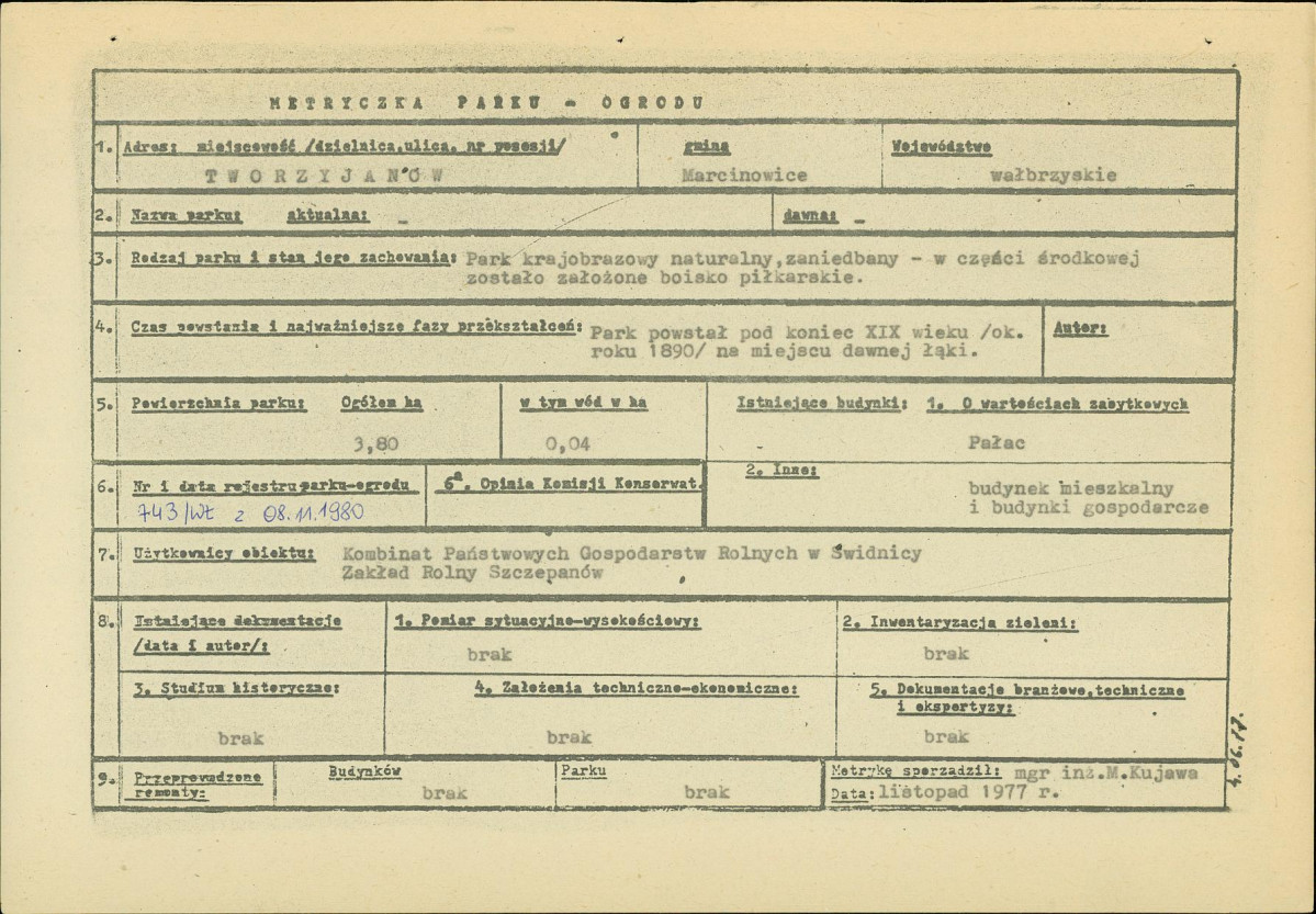 Ewidencja parkowa, skan nr 4