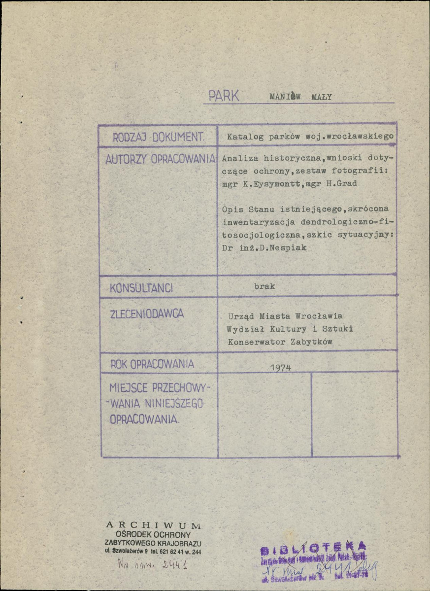 Ewidencja parkowa, skan nr 3
