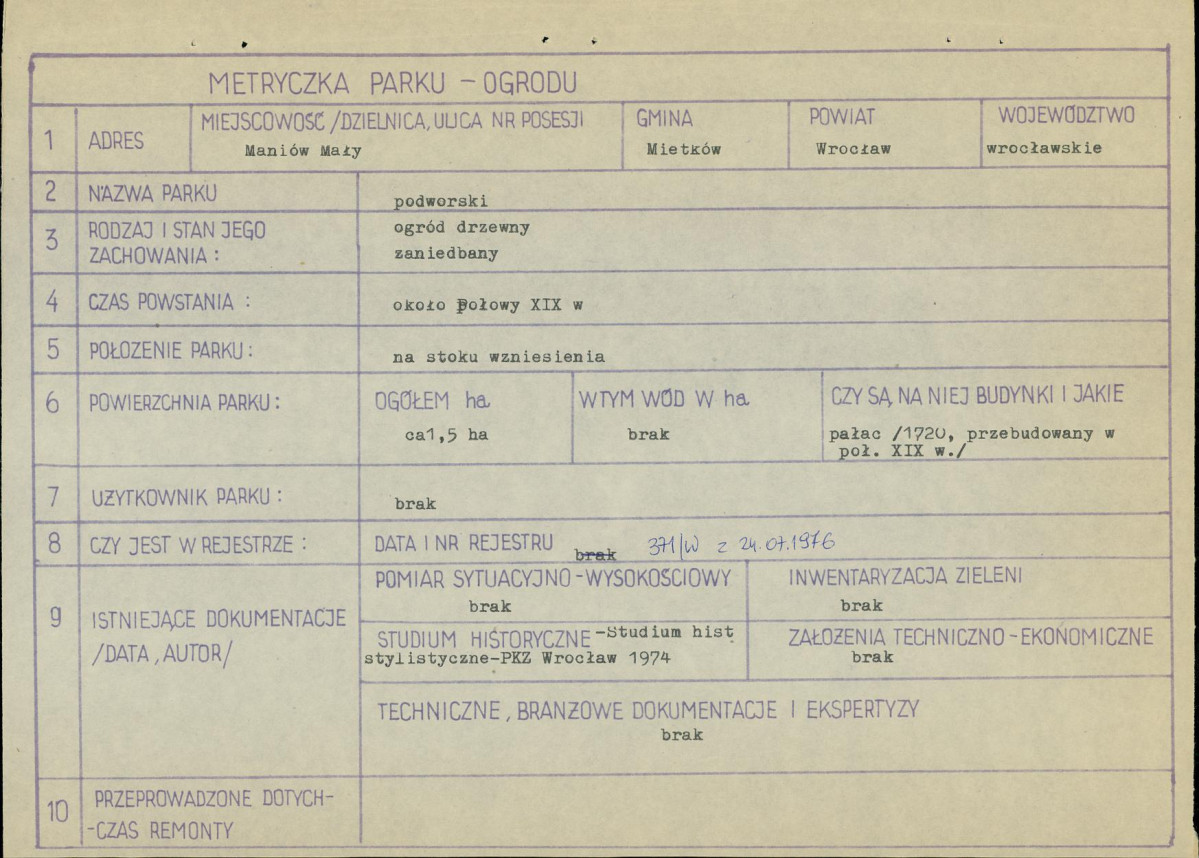 Ewidencja parkowa, skan nr 4