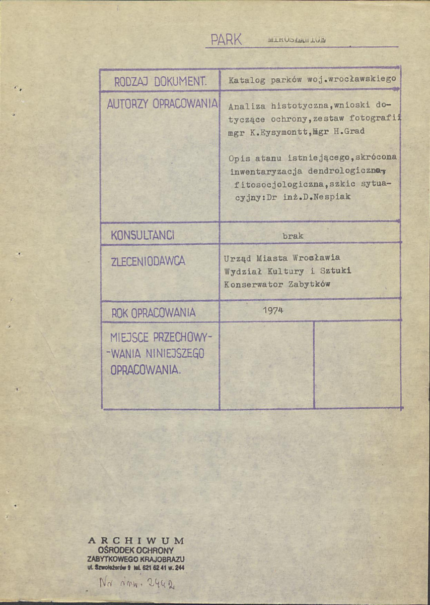 Ewidencja parkowa, skan nr 3