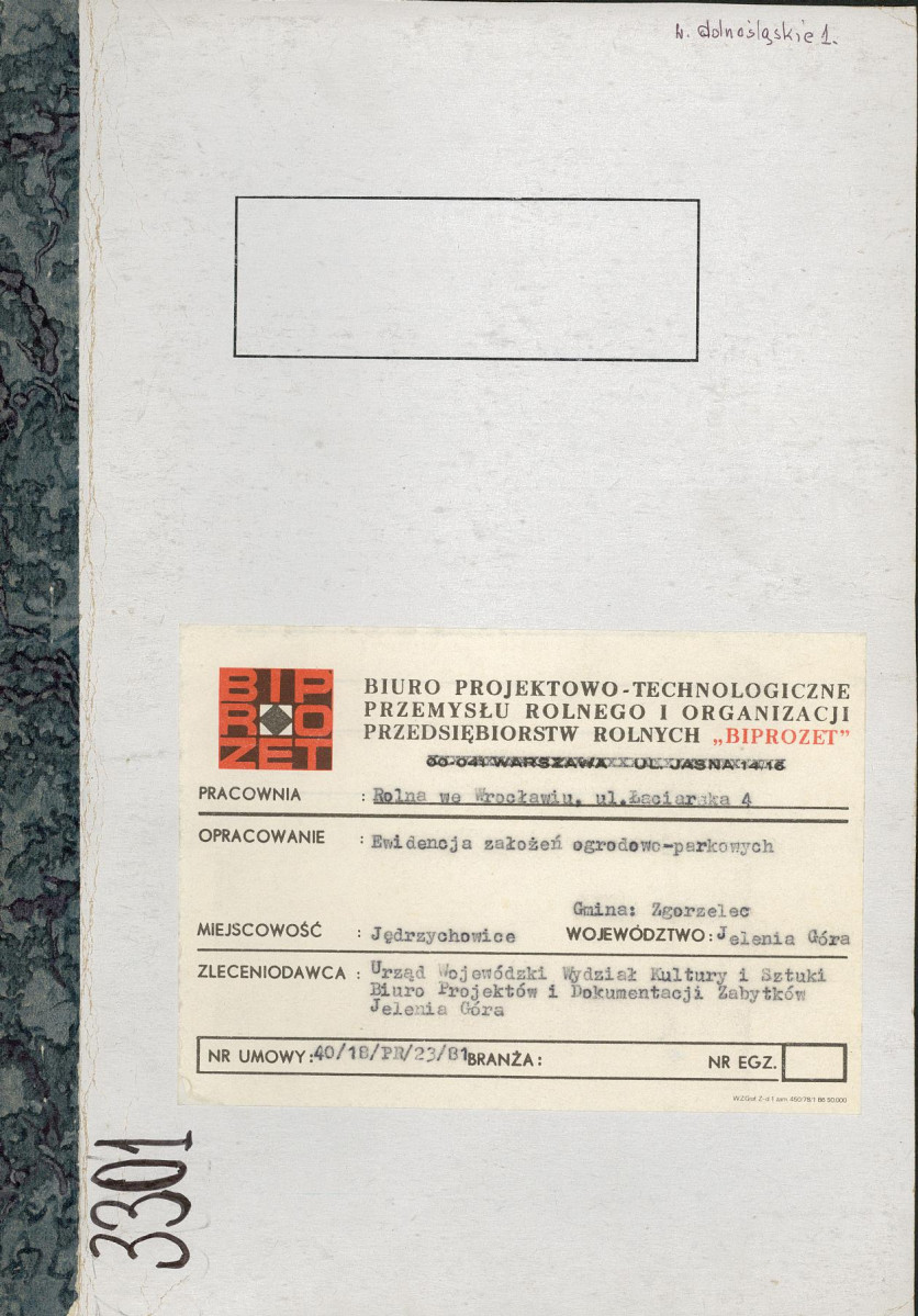 EP - Ewidencja parkowa, skan nr 1