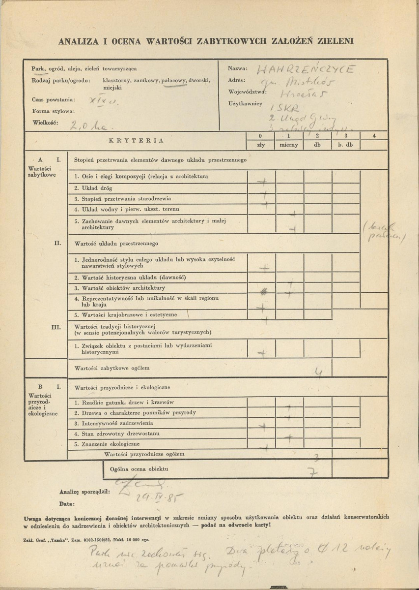 Ewidencja parkowa, skan nr 2