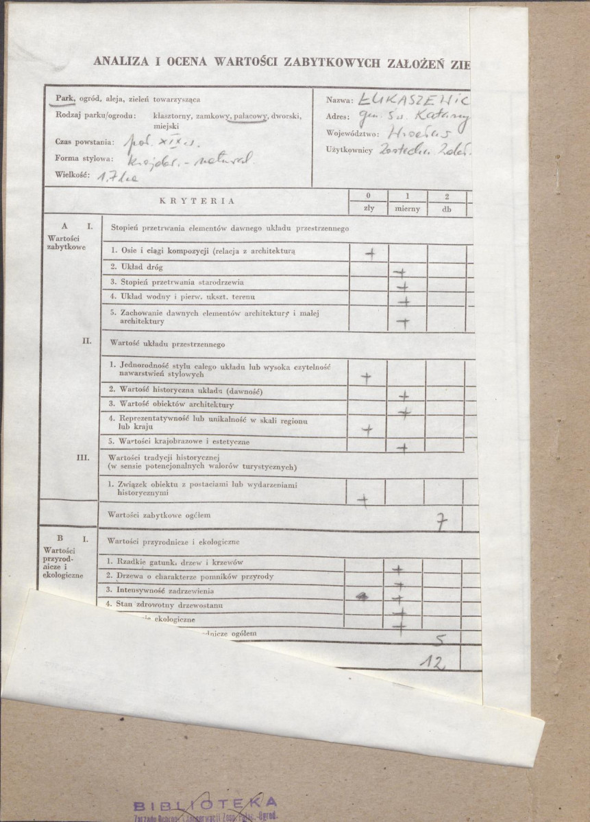 Ewidencja parkowa, skan nr 2