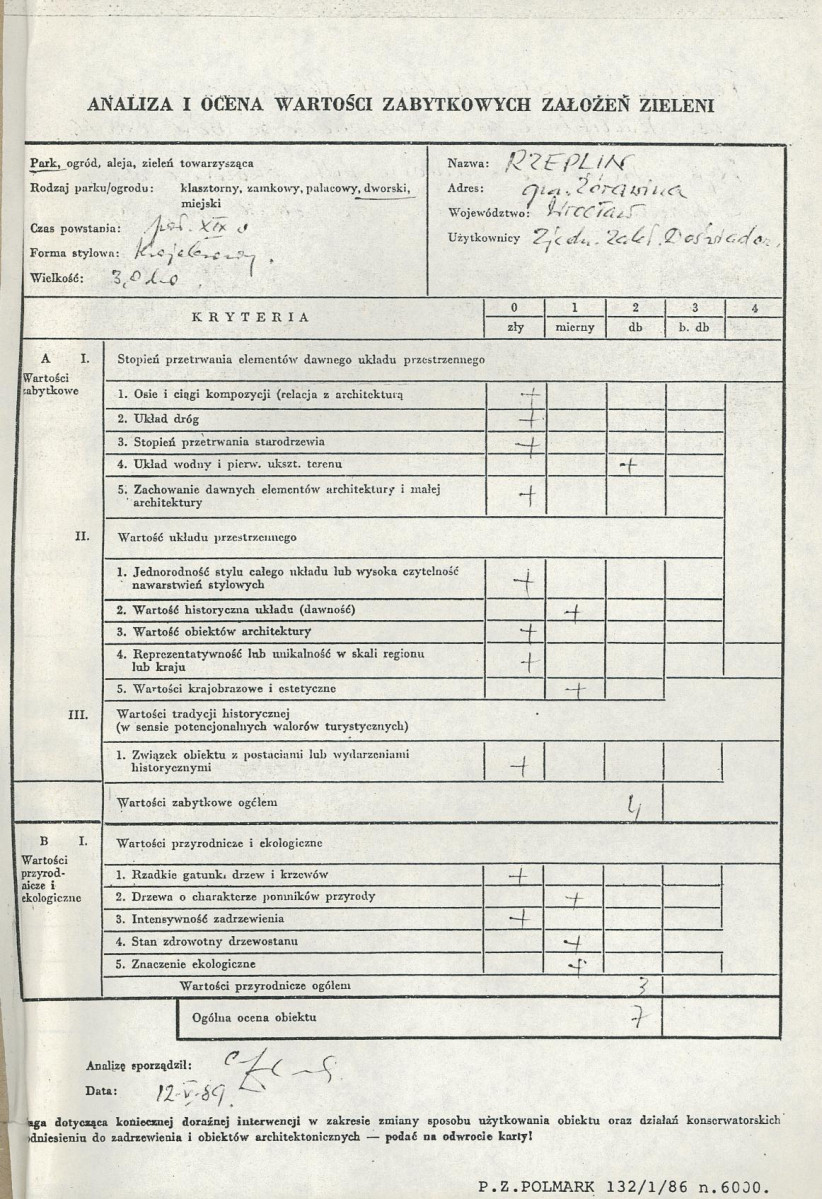 Ewidencja parkowa, skan nr 3