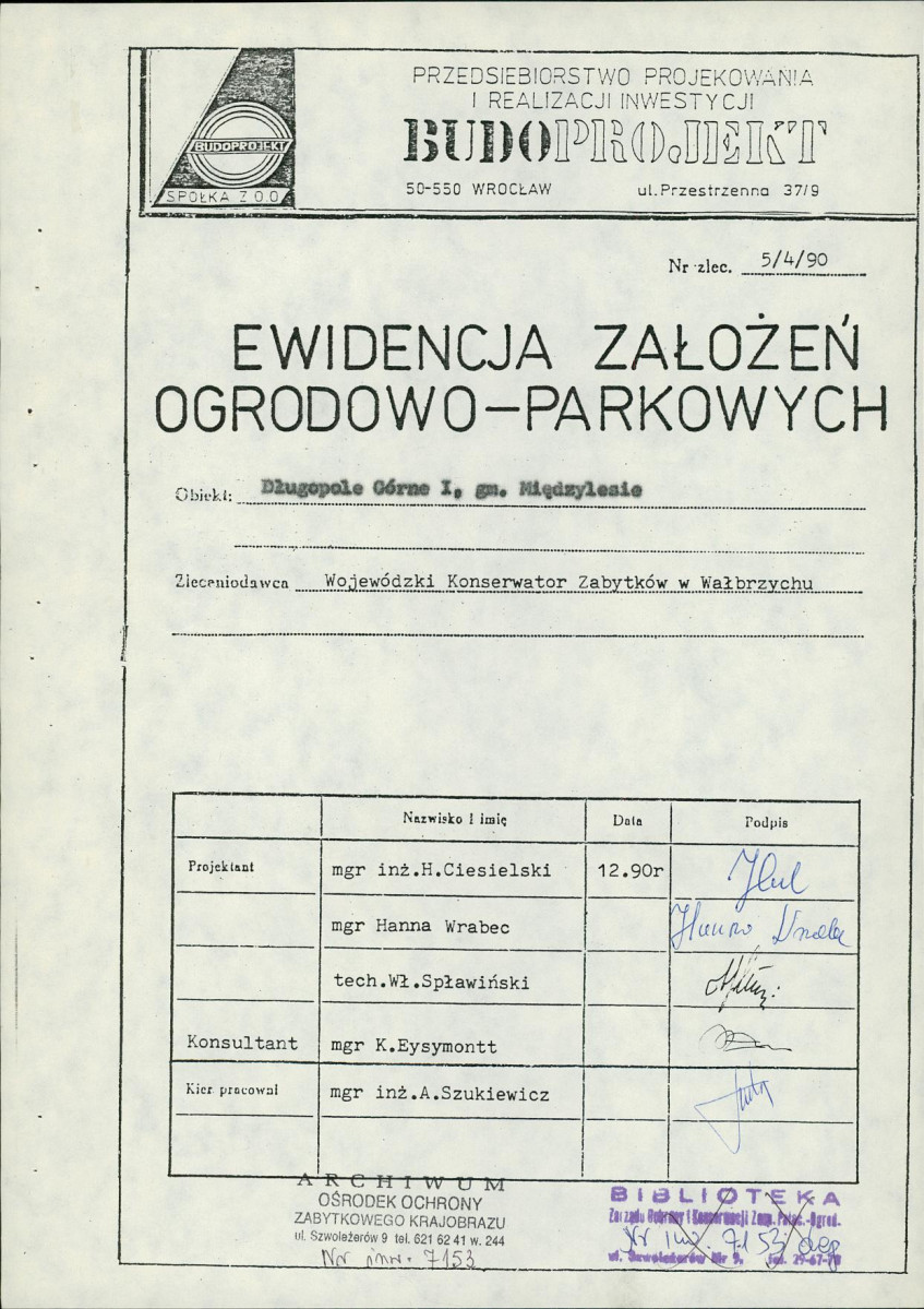 Ewidencja parkowa, skan nr 4