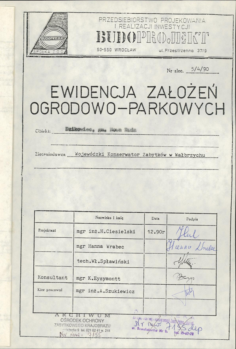 Ewidencja parkowa, skan nr 4