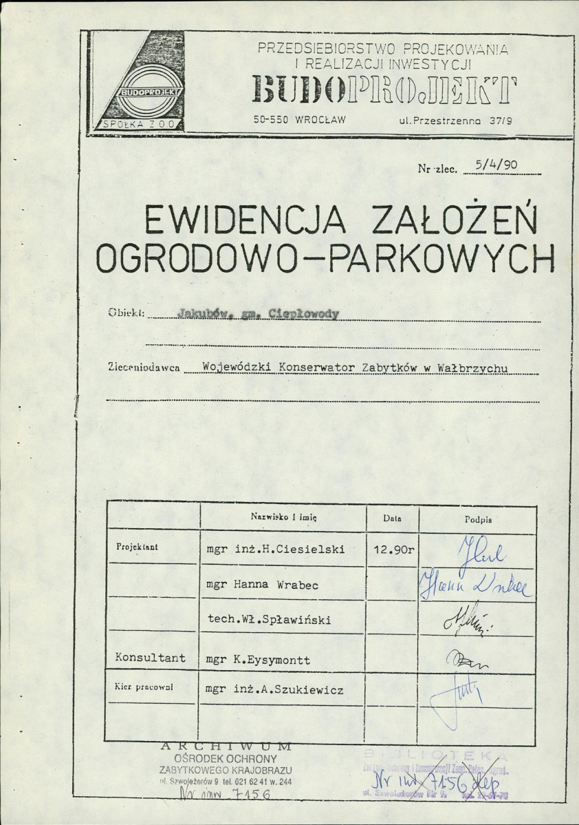 EP - Ewidencja parkowa, skan nr 4
