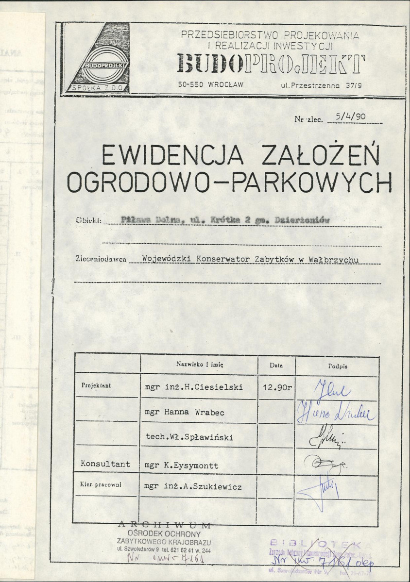 Ewidencja parkowa, skan nr 4