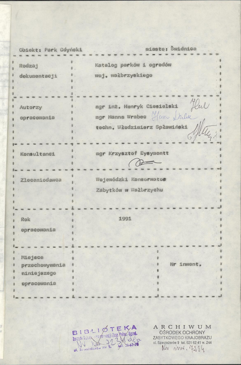 Ewidencja parkowa, skan nr 4