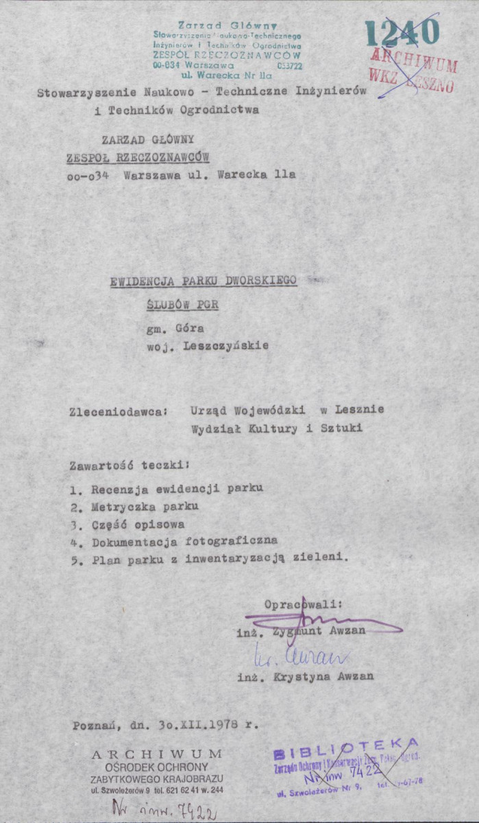 Ewidencja parkowa, skan nr 4