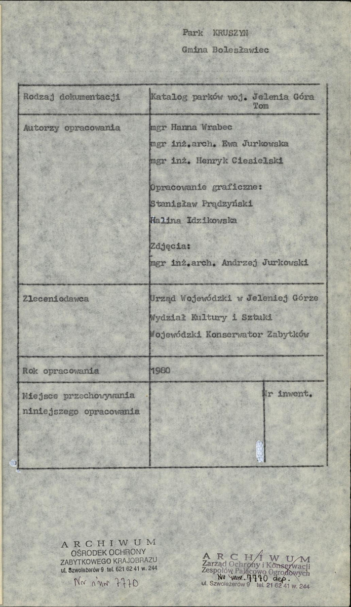EP - Ewidencja parkowa, skan nr 5