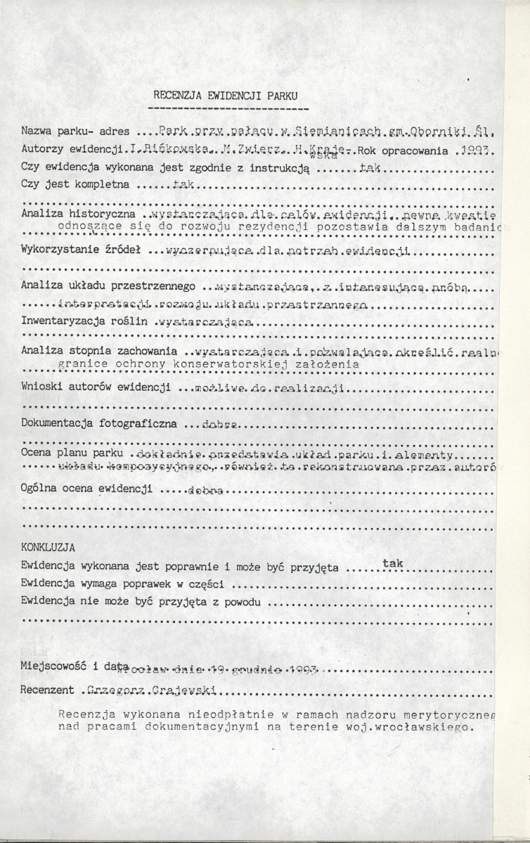 Ewidencja parkowa, skan nr 2