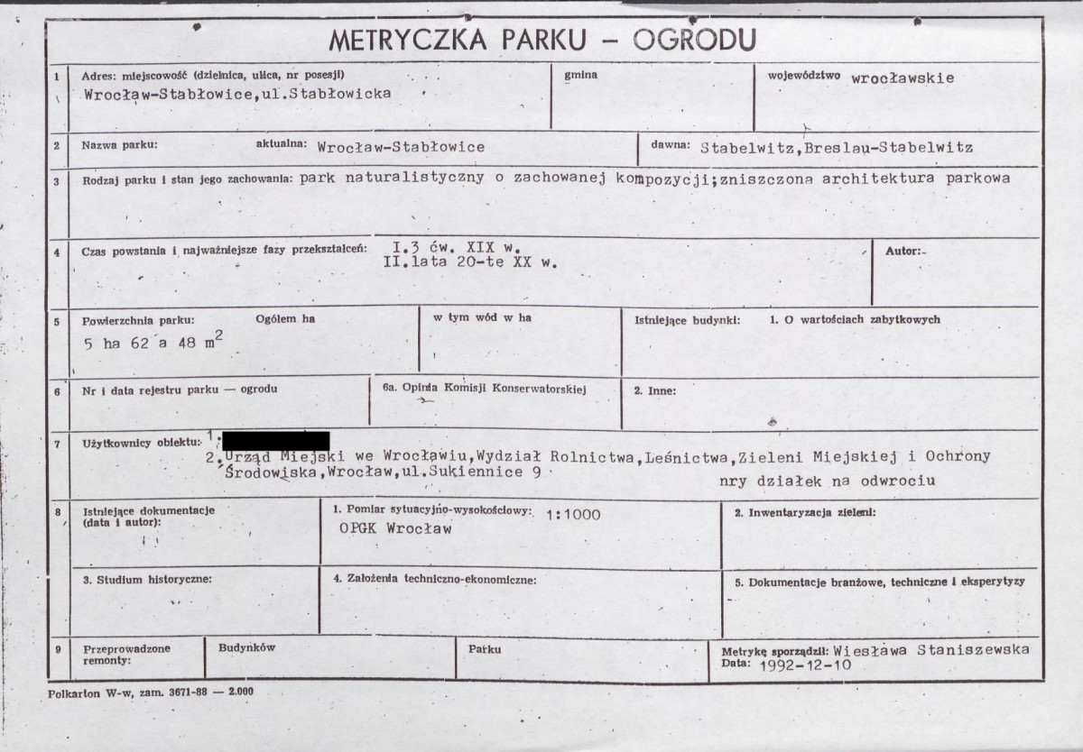 EP - Ewidencja parkowa, skan nr 5