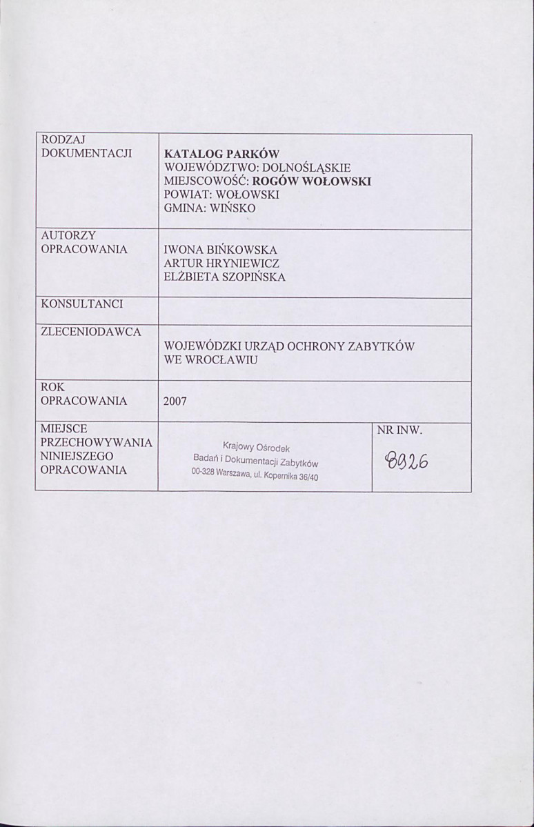EP - Ewidencja parkowa, skan nr 2