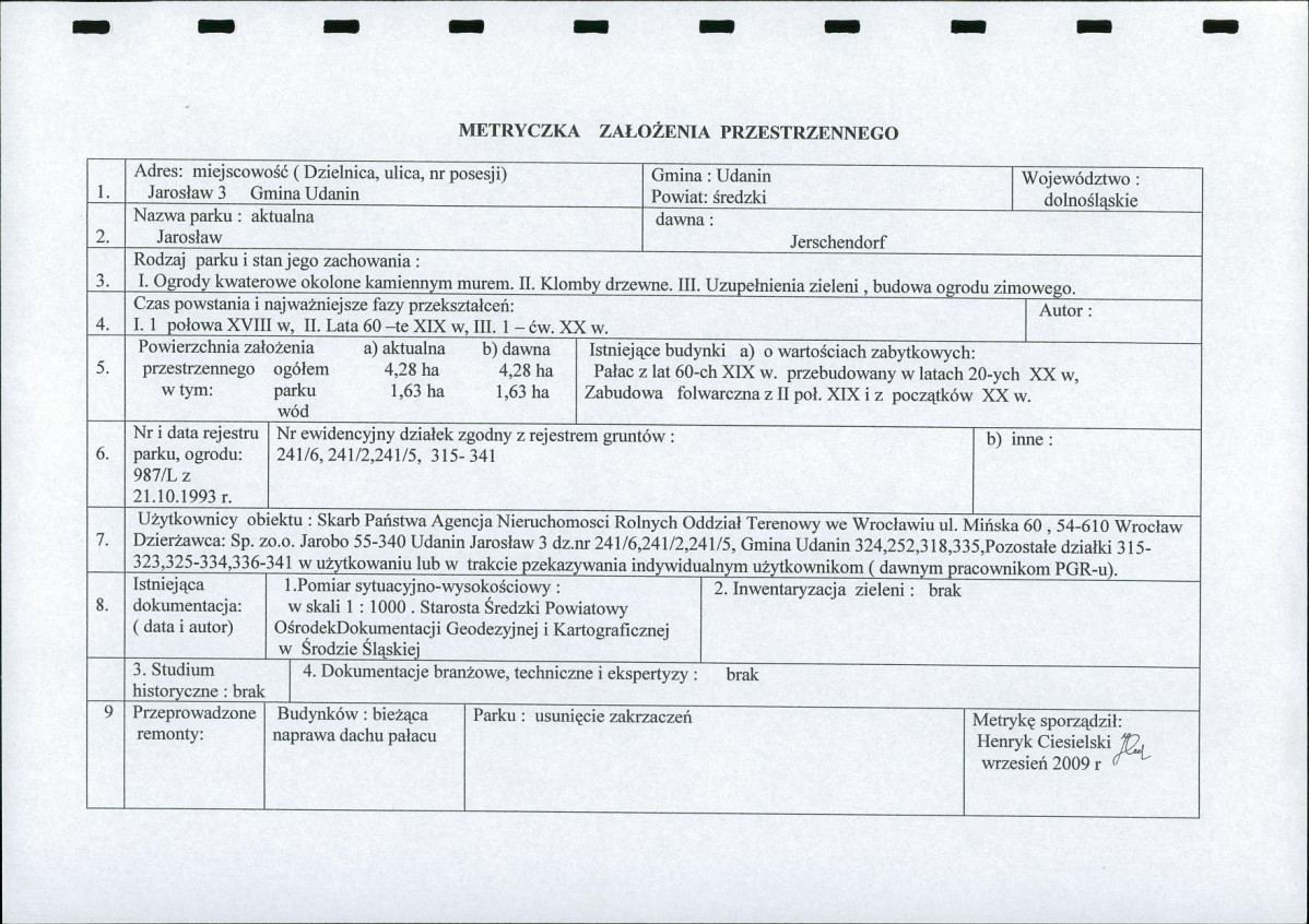 Ewidencja parkowa, skan nr 2