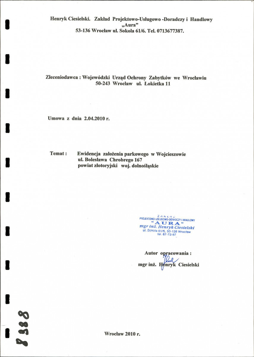 EP - Ewidencja parkowa, skan nr 1