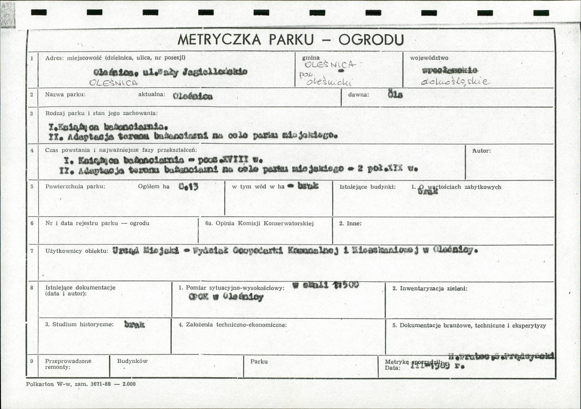 Ewidencja parkowa, skan nr 2