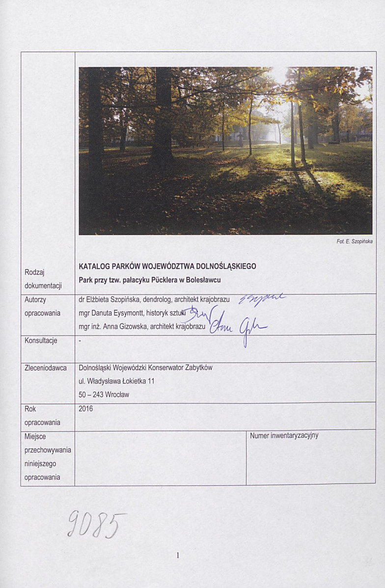 Ewidencja parkowa, skan nr 2