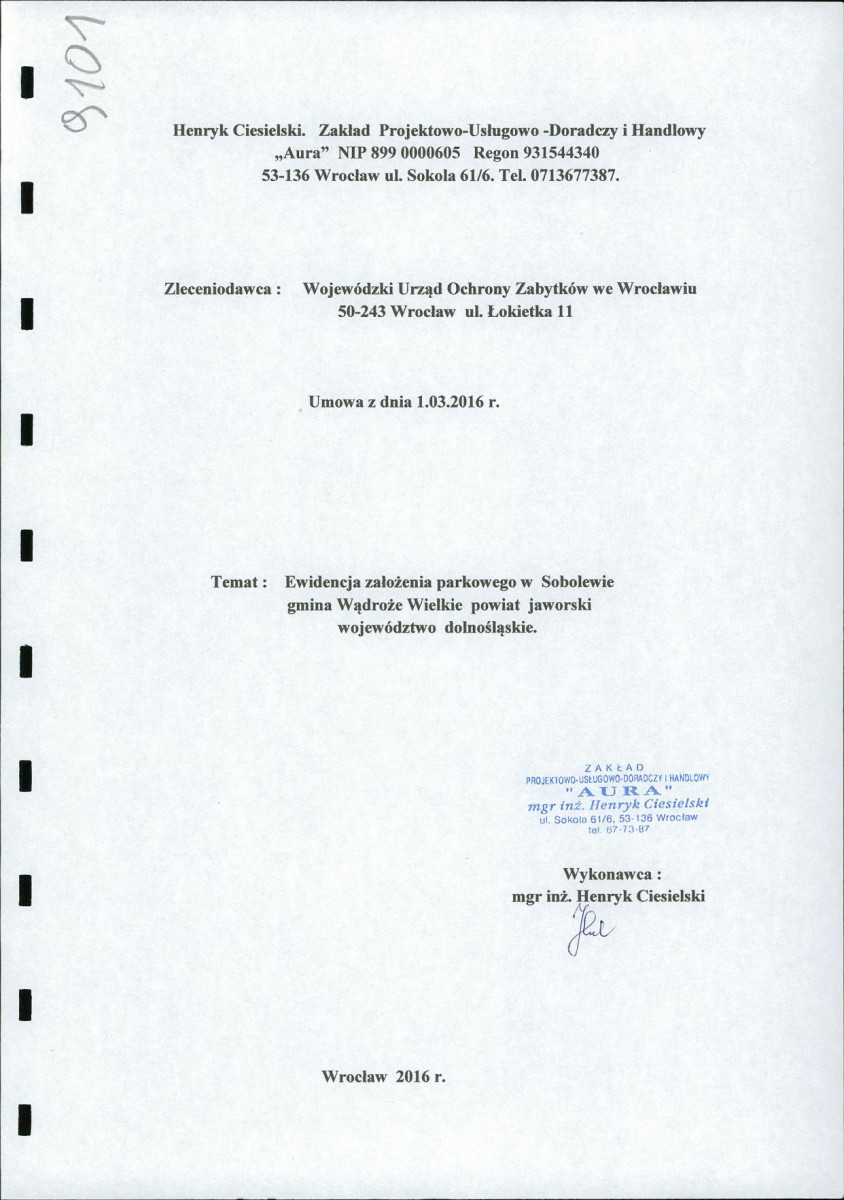EP - Ewidencja parkowa, skan nr 1