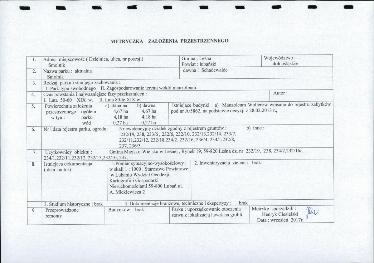 Ewidencja parkowa, skan nr 2