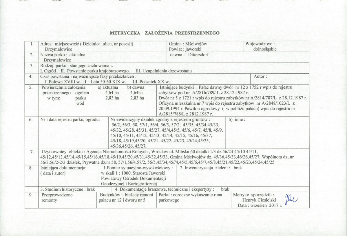 Ewidencja parkowa, skan nr 2