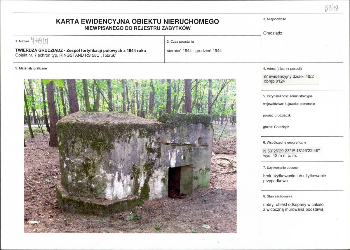 KEZN - Karta obiektu niewpisanego do rejestru, skan nr 1