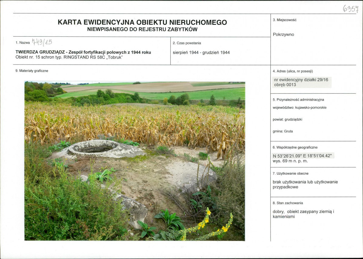 KEZN - Karta obiektu niewpisanego do rejestru, skan nr 1