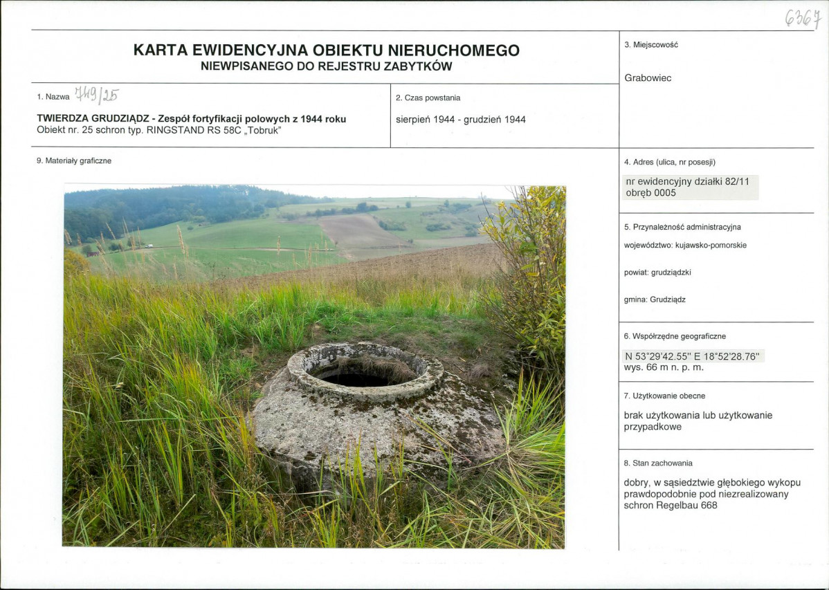 KEZN - Karta obiektu niewpisanego do rejestru, skan nr 1