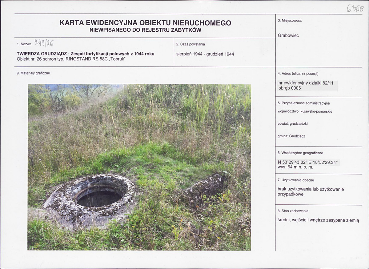 KEZN - Karta obiektu niewpisanego do rejestru, skan nr 1