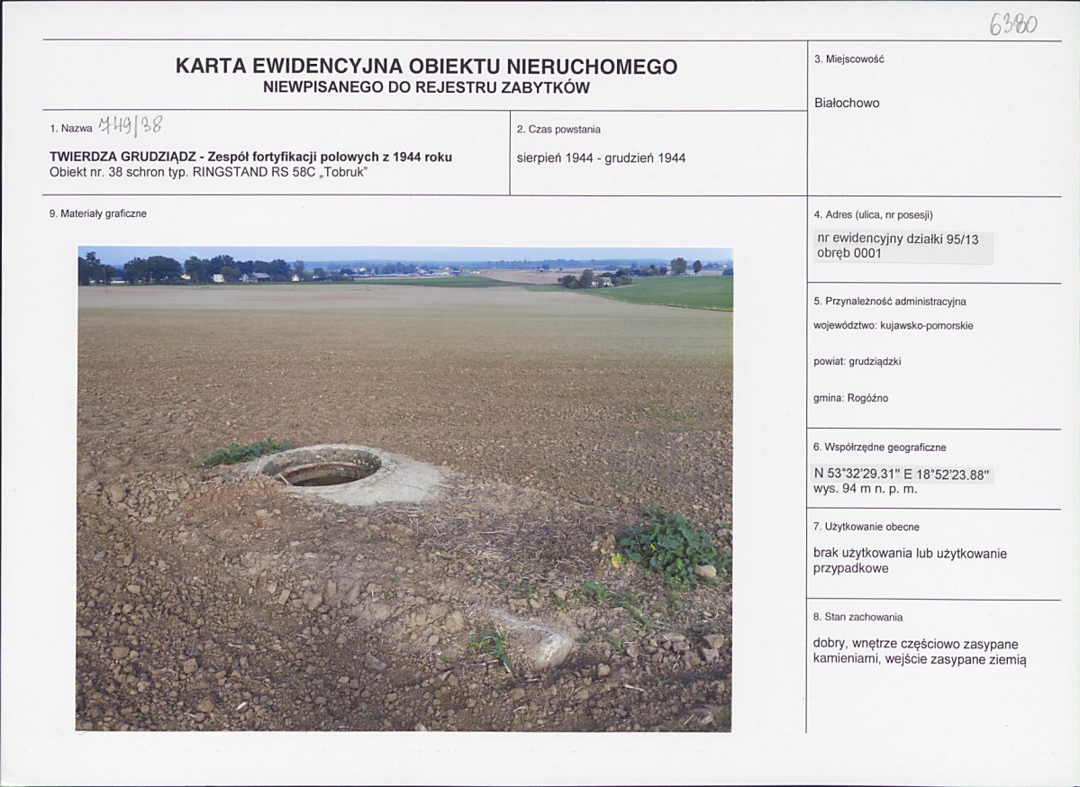 KEZN - Karta obiektu niewpisanego do rejestru, skan nr 1