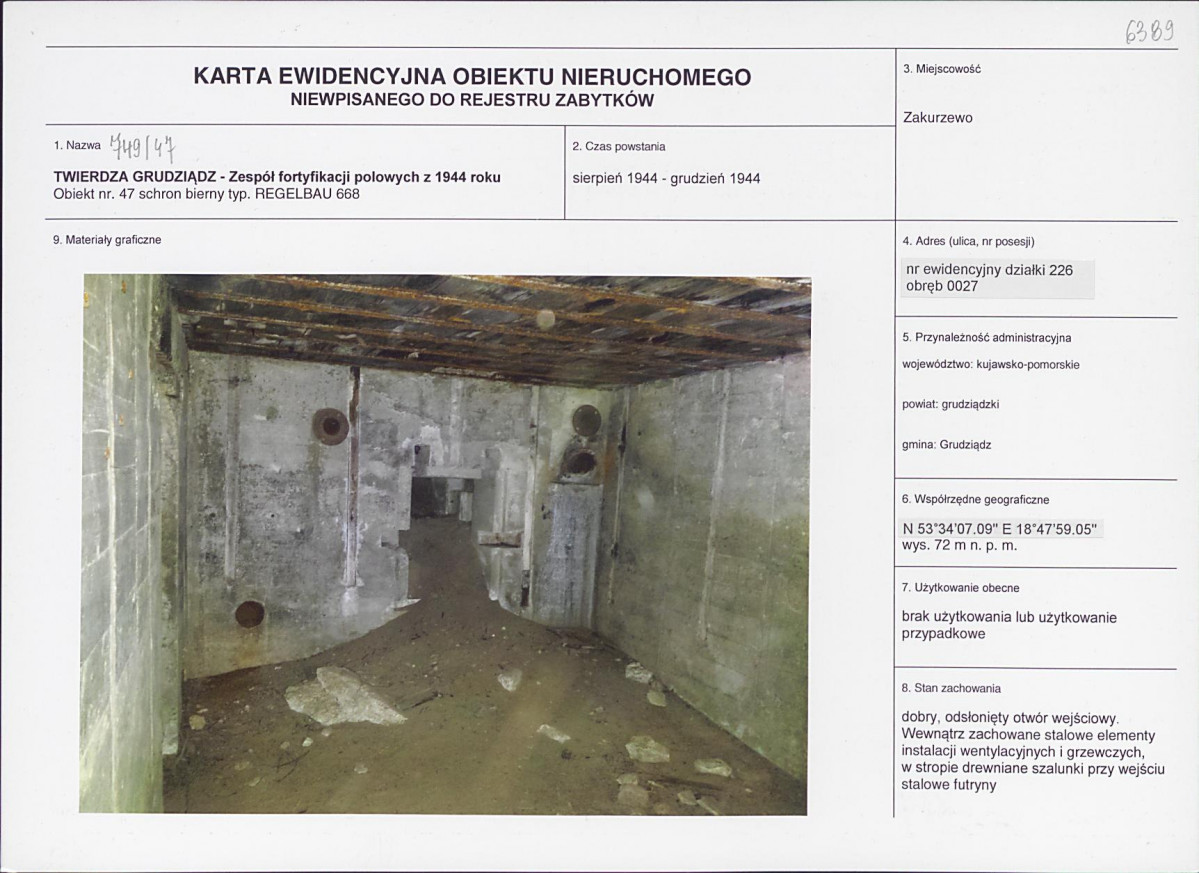 KEZN - Karta obiektu niewpisanego do rejestru, skan nr 1