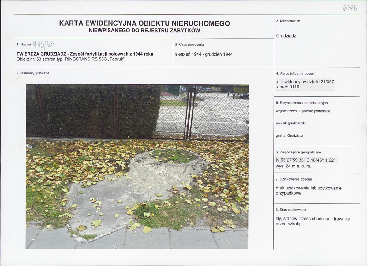 KEZN - Karta obiektu niewpisanego do rejestru, skan nr 1