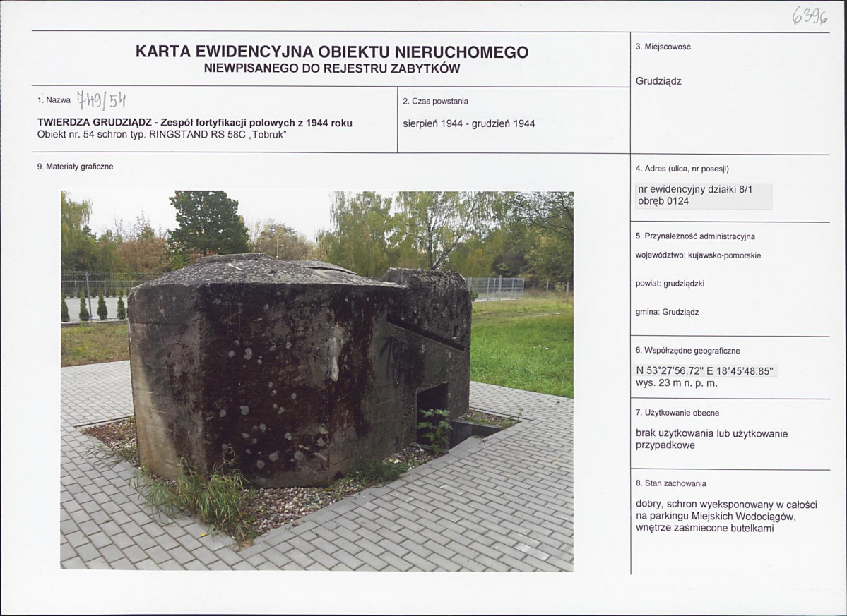 KEZN - Karta obiektu niewpisanego do rejestru, skan nr 1